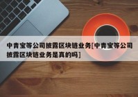 中青宝等公司披露区块链业务[中青宝等公司披露区块链业务是真的吗]